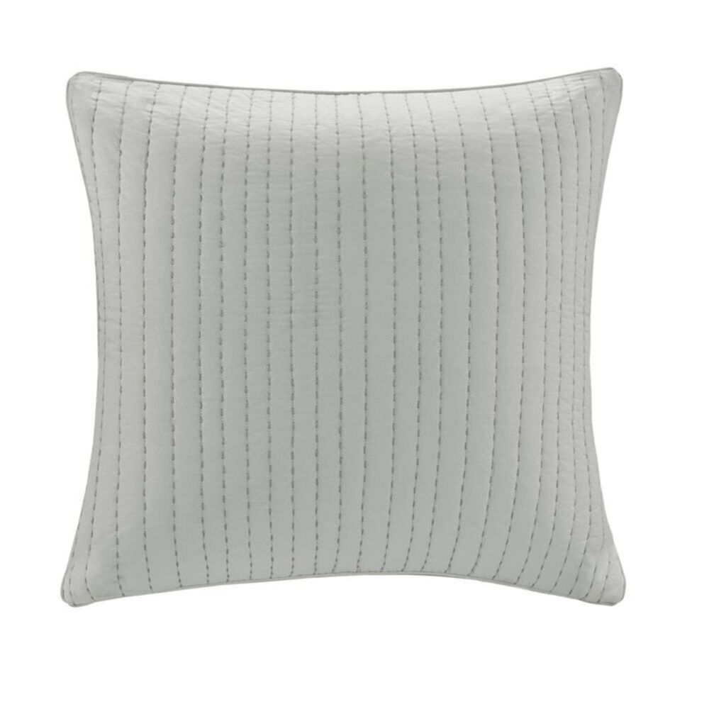 Ink+Ivy - Euro Camila Quilted Sham Gray Gray